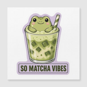 So Matcha Vibes Süßer Kawaii-Frosch-Meme Magnetkarte