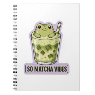 So Matcha Vibes Süßer Kawaii-Frosch-Meme Notizblock