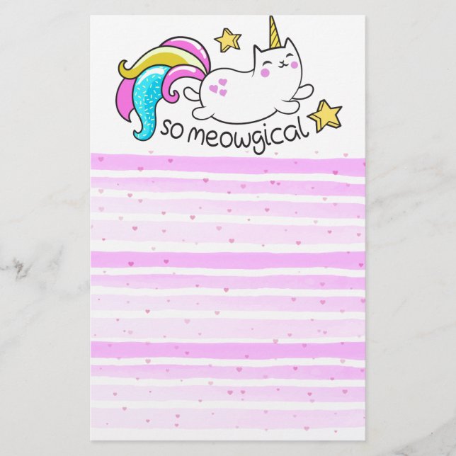 So Meowgical niedliche Unicorn Briefpapier (Vorderseite)