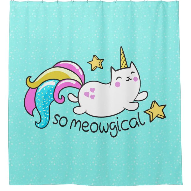 So Meowgical niedliche Unicorn Duschvorhang (Vorderseite)