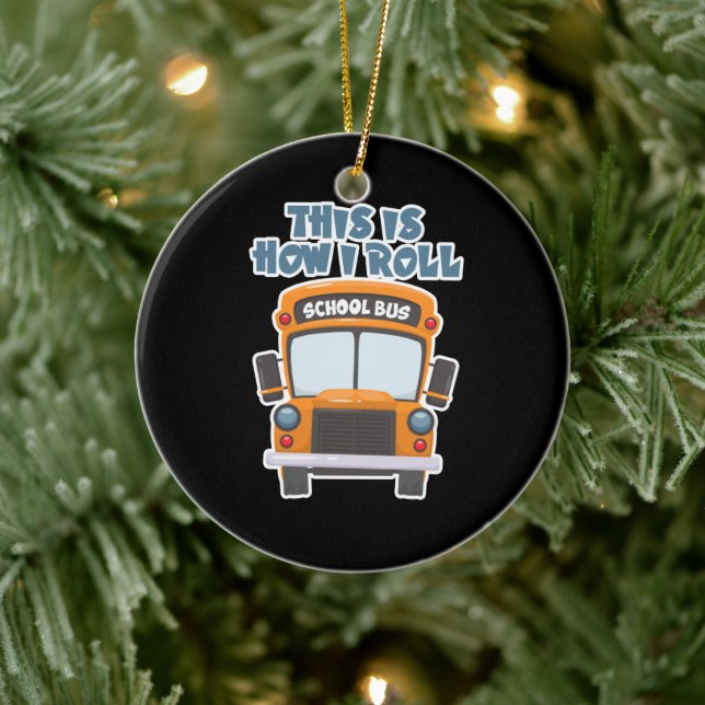 So nehme ich den Schulbusfahrer Keramik Ornament (Baum)