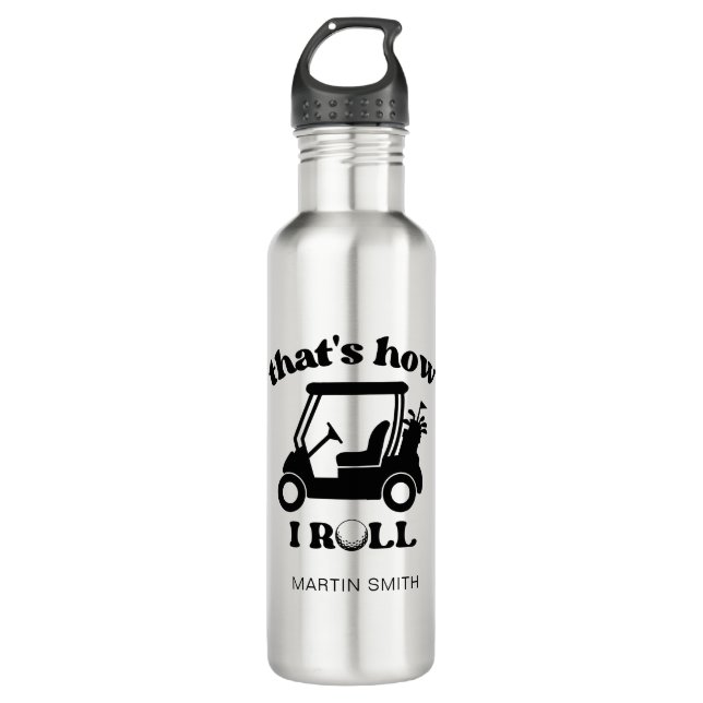 So nehme ich Golf Cart Golfer Vater Edelstahlflasche (Vorderseite)
