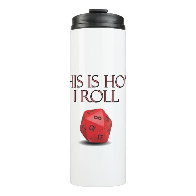 So nehme ich lustige RPG Würfel Thermosbecher (Vorderseite)