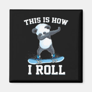 So nehme ich Panda Snowboarden Magnet