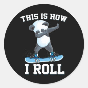 So nehme ich Panda Snowboarden Runder Aufkleber
