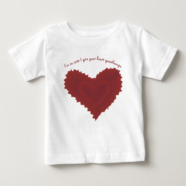 So Niedlich Heart Goosebumps Dark Red Textured Hea Baby T-shirt (Vorderseite)