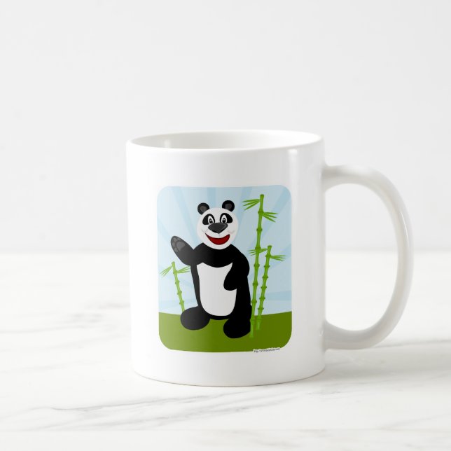 So Niedlich Panda Pal Bamboo Cartoon Charakter Kaffeetasse (Rechts)
