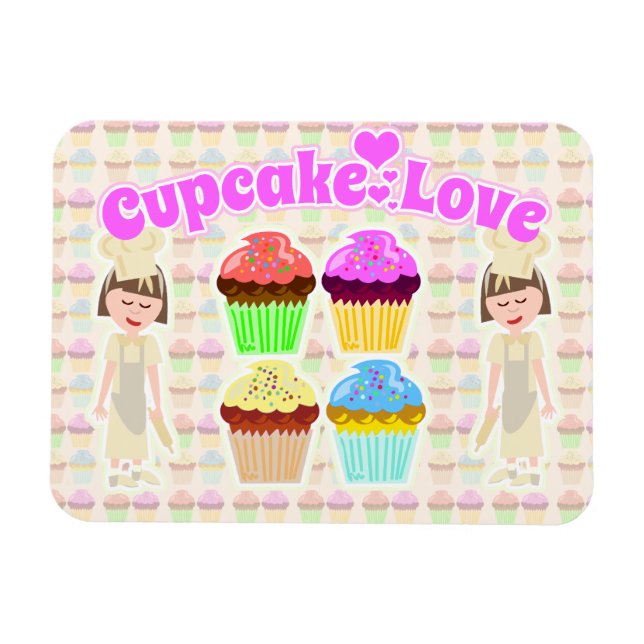So Niedliches Cupcake-Design Magnet (Horizontal)