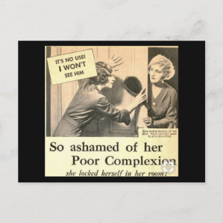 „So peinlich“ Retro-Werbung für Hautpflege Postkarte
