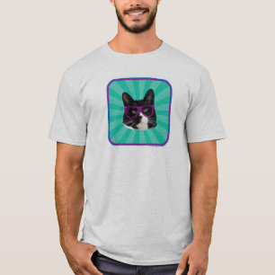 So Phantastisch Glasses Tuxedo Cat Fun Design T-Shirt