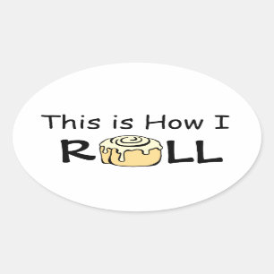 So Roll Cartoon Cinnamon Roll Funny Bun Ovaler Aufkleber