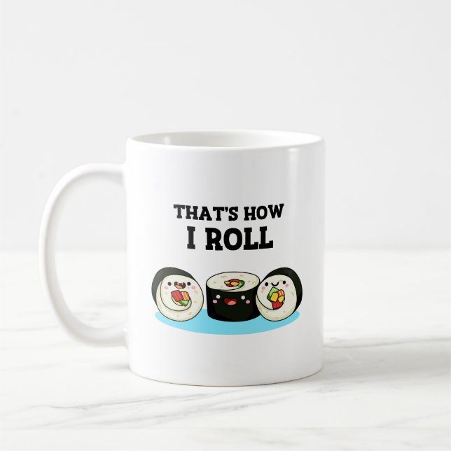 So Roll Funny Sushi Roll Pun Kaffeetasse (Links)
