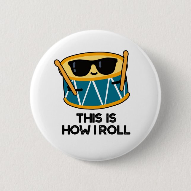 So Roll ich den Funny Drummer Drum Pub Button (Vorderseite)