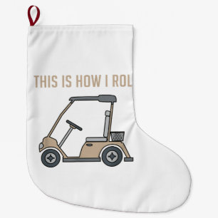 So Roll ich Golf Cart Funny Golfers Großer Weihnachtsstrumpf