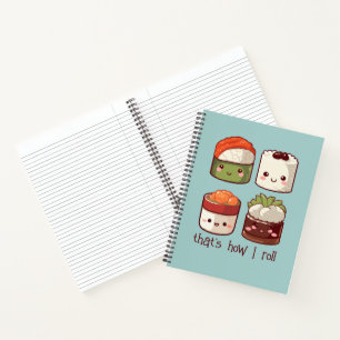 So Roll ich Niedlich Kawaii Sushi Notizbuch