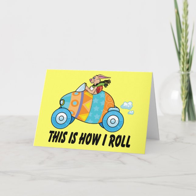 So Roll ich Osterhasen Feiertagskarte (Vorderseite)