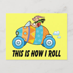 So Roll ich Osterhasen Feiertagspostkarte