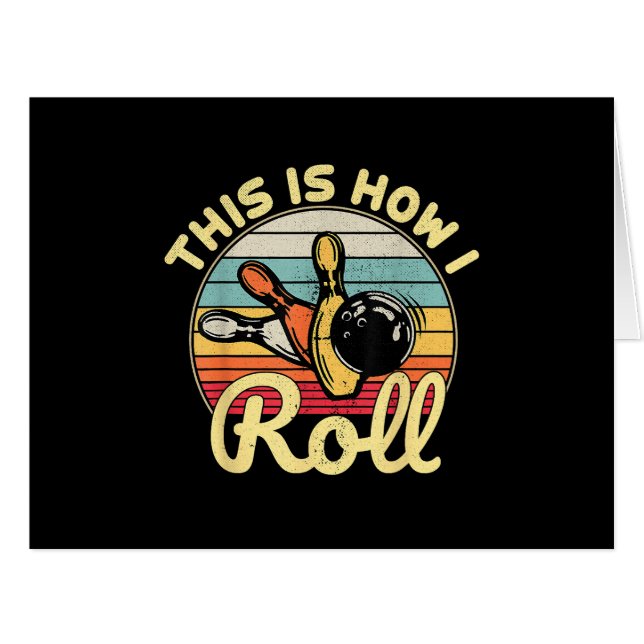 So Roll ich Retro Vintag Bowling Bowler Fu (Vorderseite (Horizontal))