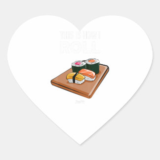 So Roll ich Sushi Koch Funny Sushi Lover Herz-Aufkleber