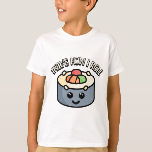 So Roll! Niedlicher und sonniger Sushi-Cartoon T-Shirt