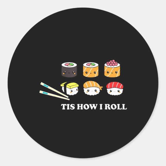 So Roll Shushi Happy Sushi Anime Japanisch F Runder Aufkleber (Vorderseite)