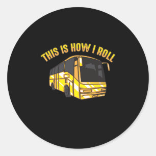 So rolle ich den Busfahrer Niedlichen Bussuperhero Runder Aufkleber