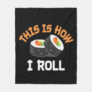 So rolle ich - Funny Sushi Fleecedecke