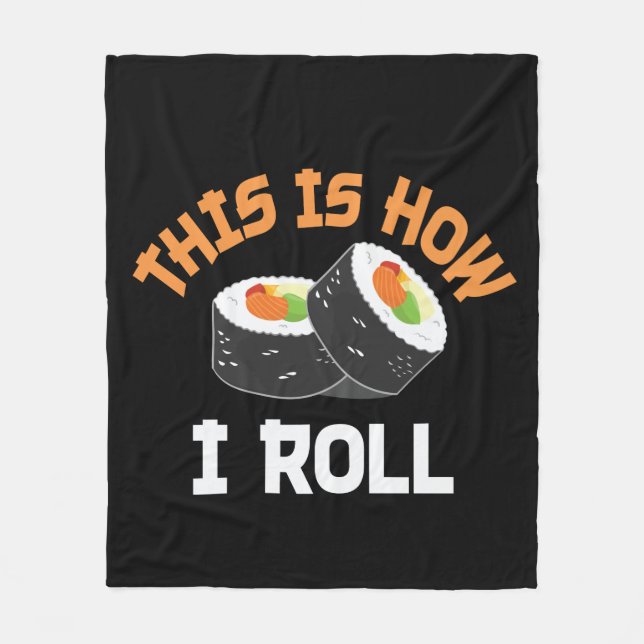So rolle ich - Funny Sushi Fleecedecke (Vorderseite)
