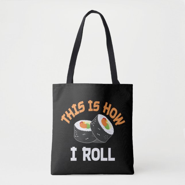 So rolle ich - Funny Sushi Tasche (Vorderseite)