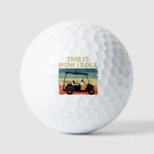 So rolle ich lustigen Golfwagen-Golfer Golfen Golfball