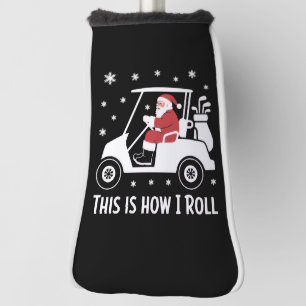 So rolle ich lustiger Weihnachtsmann fährt Golfcar Golf Headcover
