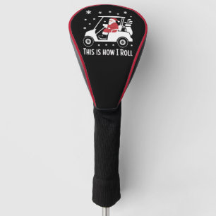 So rolle ich lustiger Weihnachtsmann fährt Golfcar Golf Headcover