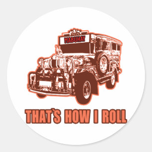 So rolle ich mit dem Jeepney Runder Aufkleber
