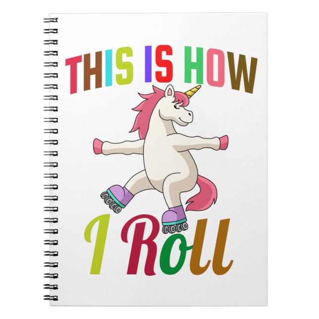 So rolle ich - Roller Skaten Unicorn Notizblock (Vorderseite)