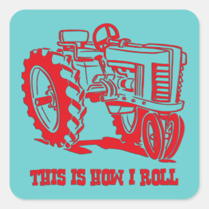 So rolle ich Tractor RED Aufkleber