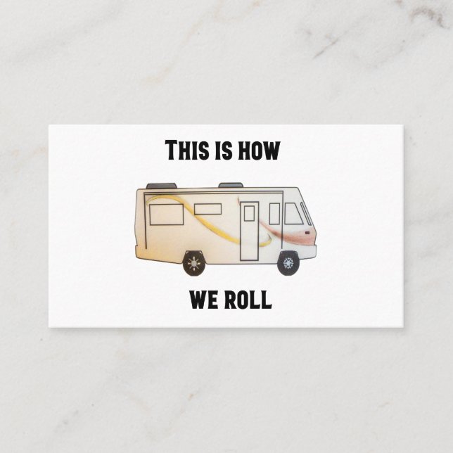 SO ROLLEN WIR - Klasse A Motorhome Visitenkarte (Vorderseite)