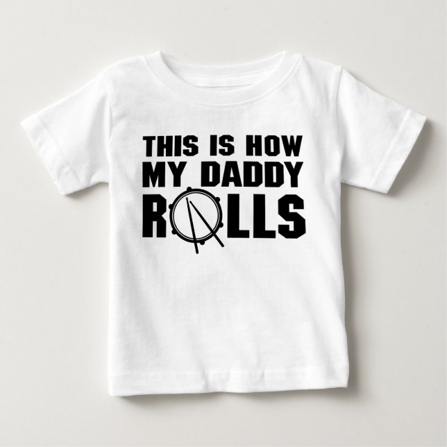 So rollt mein Papa Drummer Baby T-shirt (Vorderseite)