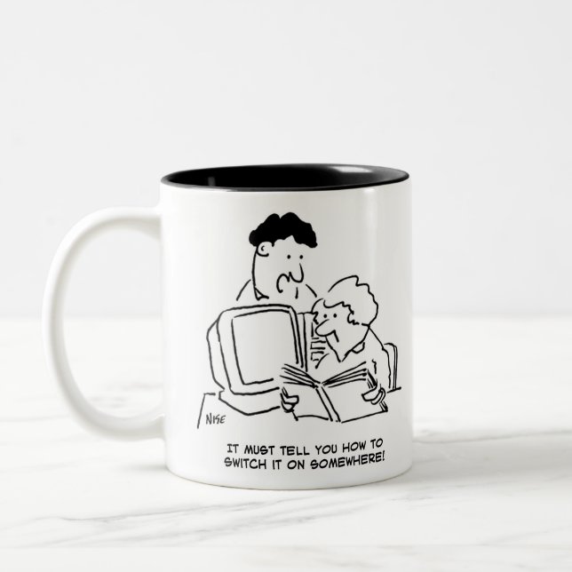 So schalten Sie den Computer ein Zweifarbige Tasse (Links)