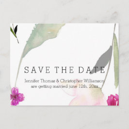 So schön Wasserfarben Floral Save the Date Ankündigungspostkarte