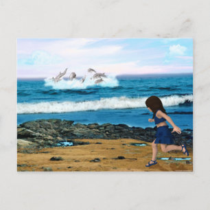 So sehen Sie die Delfine Postkarte