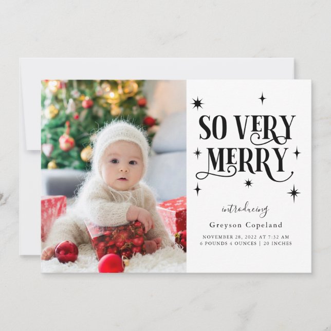 So sehr Frohe Holiday Baby Foto Ankündigung (Vorderseite)