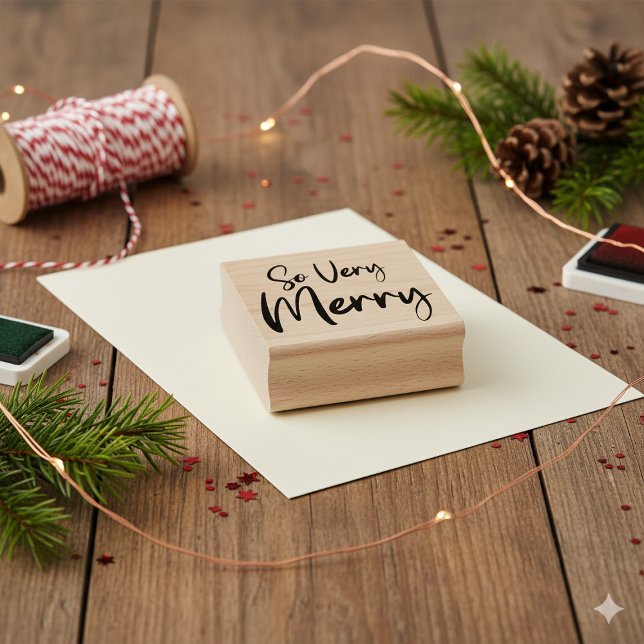 So sehr fröhliche Feiertagskraft Gummistempel (So Very Merry Festive Holiday Craft Rubber Stamp)