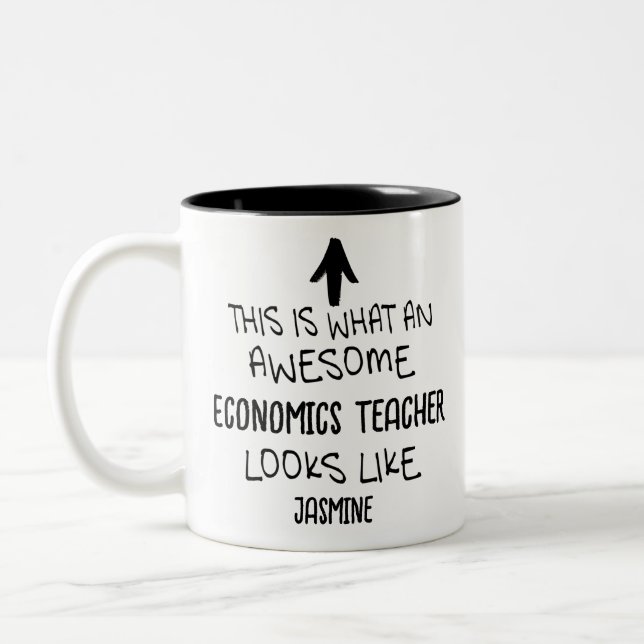 So sieht der Lehrer für phantastische Wirtschaftsw Zweifarbige Tasse (Links)