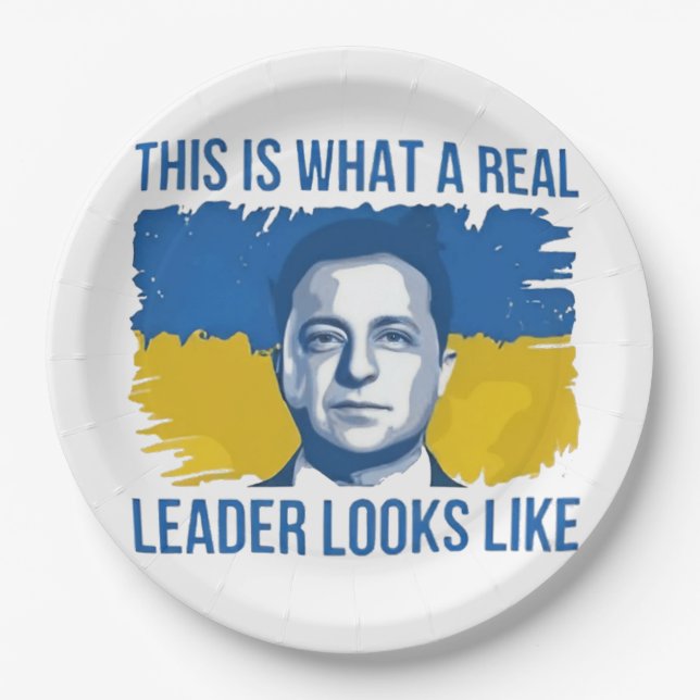 So sieht ein echter Führer aus wie die Ukraine Pappteller (Vorderseite)
