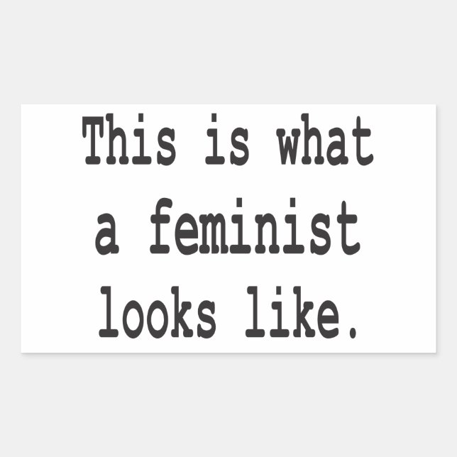 So sieht ein Feminist aus. Rechteckiger Aufkleber (Vorderseite)
