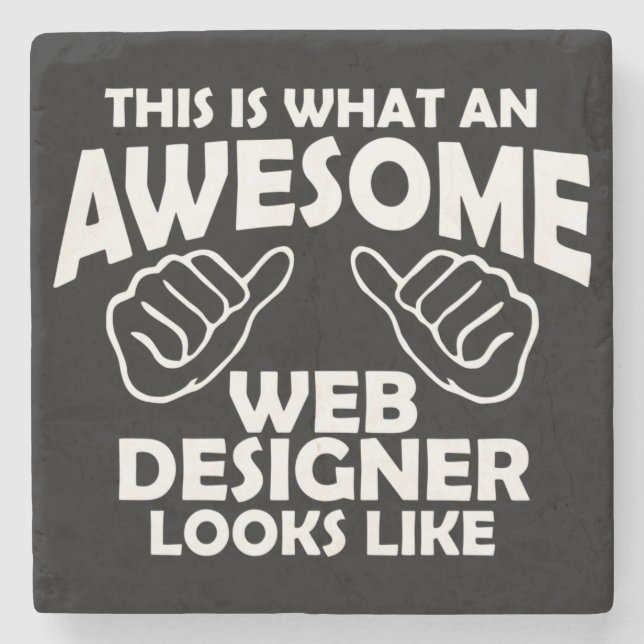 So sieht ein großartiger Webdesigner aus Steinuntersetzer (Vorderseite)