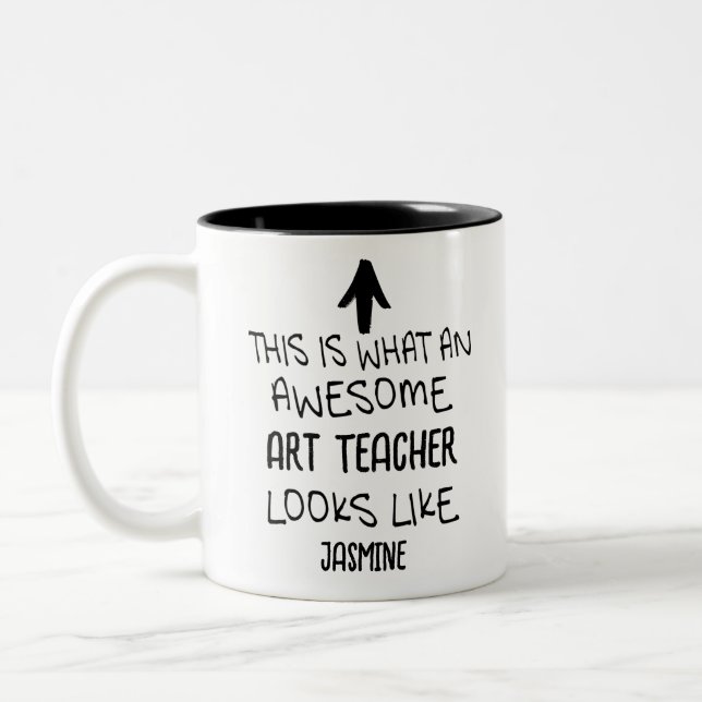 So sieht ein phantastischer Kunstlehrer aus Zweifarbige Tasse (Links)