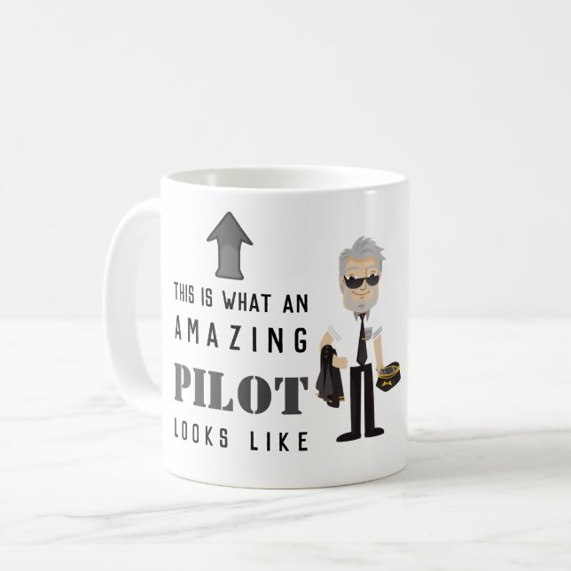 So sieht ein Phantastischer PILOT aus wie eine Kar Kaffeetasse (Vorderseite Links)