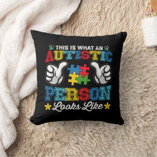 So sieht eine autistische Person mit Autismus aus Kissen