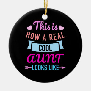 So sieht eine wirklich Coole Tante aus Keramik Ornament